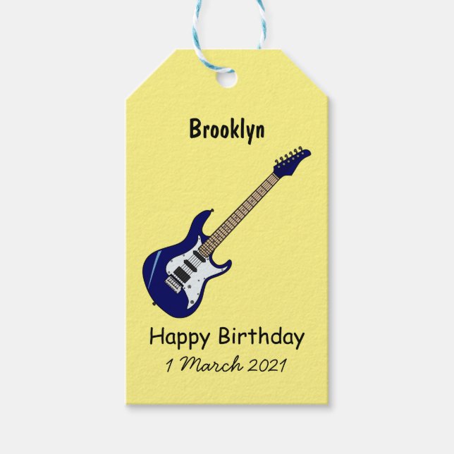Étiquettes-cadeau Illustration de guitare électrique (Devant)