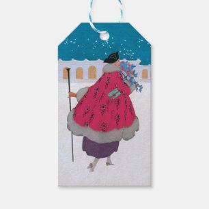 Étiquettes-cadeau Illustration de la couverture de mode vintage, déc