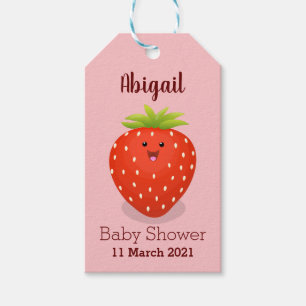 Étiquettes-cadeau Illustration de la fraise Cute kawaii