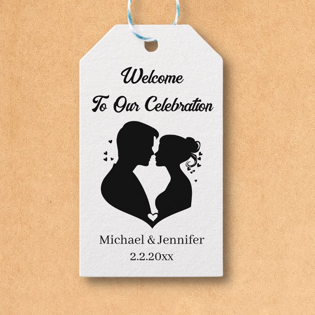 Étiquettes-cadeau illustration du couple de mariages de bienvenue (Créateur téléchargé)