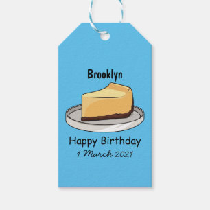 Étiquettes-cadeau Illustration du dessin animé Cheesecake