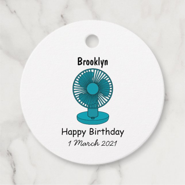 Étiquettes Cadeau Illustration du ventilateur (Devant)