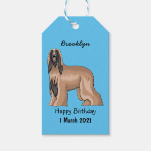Étiquettes-cadeau Illustration d'un chien hound afghan