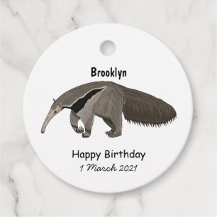 Étiquettes Cadeau Illustration d'un dessin animé d'Anteater