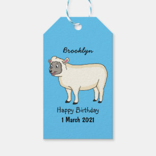 Étiquettes-cadeau Illustration d'un mouton joyeux