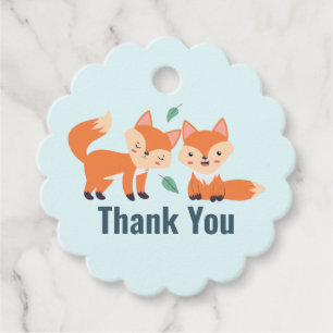 Étiquettes Cadeau Illustration graphique de renards orange mignons M