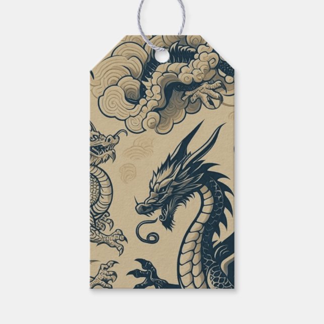 Étiquettes-cadeau Imaginaire Dragons antiques (Devant)