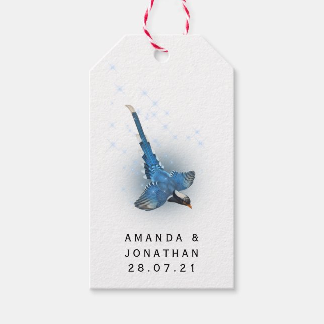 Étiquettes-cadeau Imaginaire éblouissant Floral Bird Mariage (Devant)