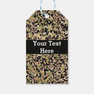 Étiquettes-cadeau Impression de motif de camouflage noir vert rose o