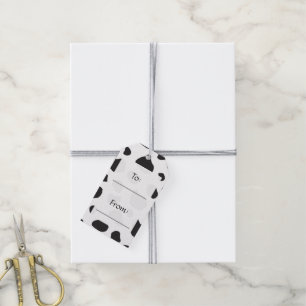 Étiquettes-cadeau Impression De Vache, Motif De Vache, Spots De Vach