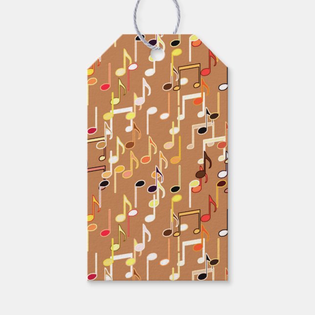 Étiquettes-cadeau Impression musicale - Caramel Tan, Multi (Devant)