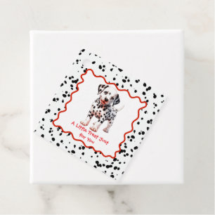 Étiquettes Cadeau Imprimé Dalmatien Anniversaire   Fête Noir et Blan