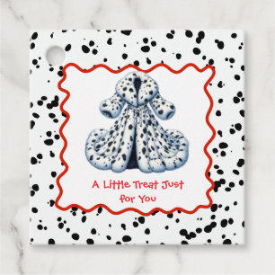 Étiquettes Cadeau Imprimé Dalmatien Anniversaire   Fête Noir et Blan