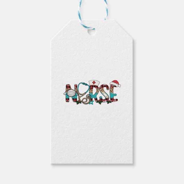Étiquettes-cadeau Infirmière de Noël 1 (Devant)