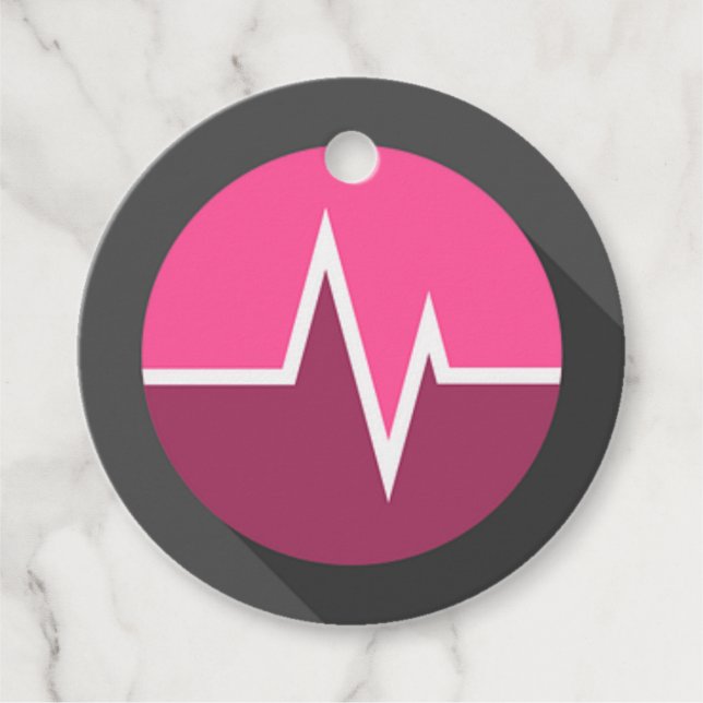 Étiquettes Cadeau Infirmière EKG ligne rose Dr. (Devant)