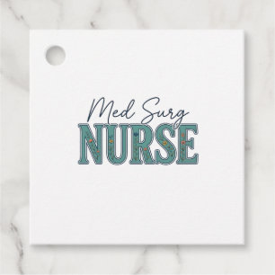 Étiquettes Cadeau Infirmière en médecine chirurgicale dessin floral 