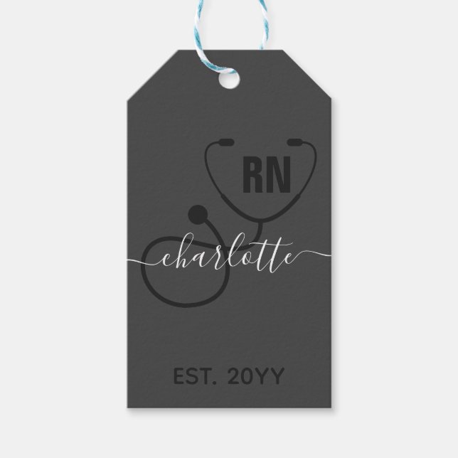 Étiquettes-cadeau Infirmière inscrite à la RN personnalisée (Devant)
