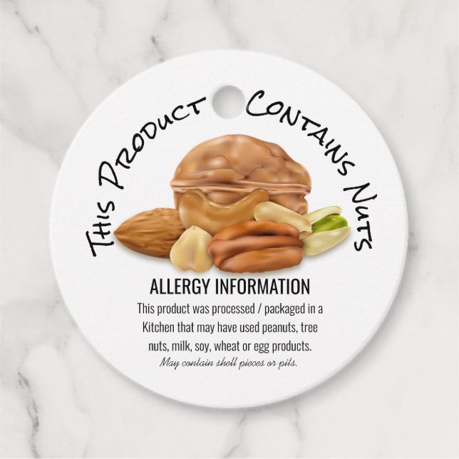 Étiquettes Cadeau Information sur l'allergie aux arachides (Devant)