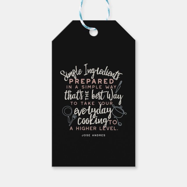 Étiquettes-cadeau Ingrédients simples et devis de cuisines quotidien (Devant)