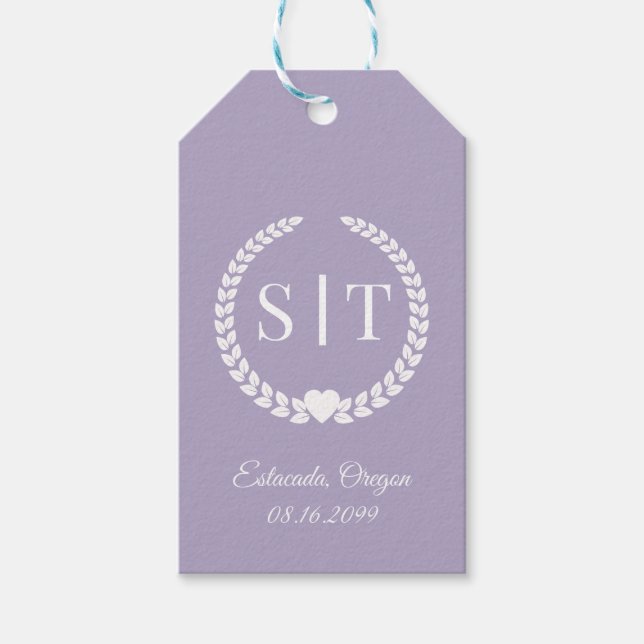 Étiquettes-cadeau Initiales de monogramme minimaux de typographie él (Devant)