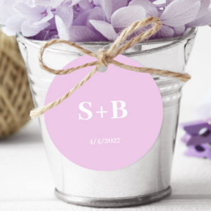 Étiquettes Cadeau Initiales minimalistes Lavender Favoriser les bali