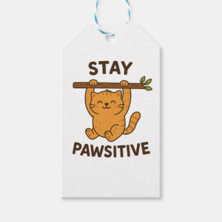 Étiquettes-cadeau  Inspiring "Stay pawsitive" Quote Print
