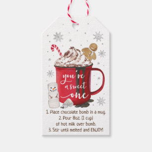 Étiquettes-cadeau Instruction sur la bombe à chocolat chaud