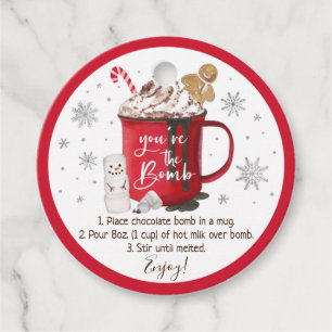 Étiquettes Cadeau Instruction sur la bombe à chocolat chaud