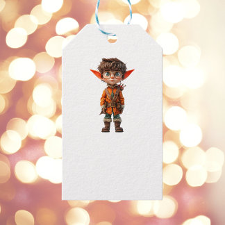 Étiquettes-cadeau Intent Boy Christmas Elf White Cadeau Tags
