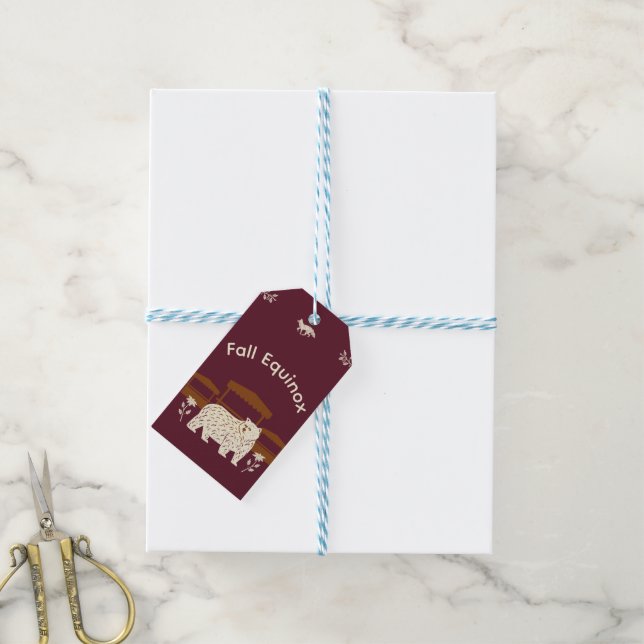 Étiquettes-cadeau Invitation de l'équinoxe d'automne de la récolte d (Avec de laficelle)