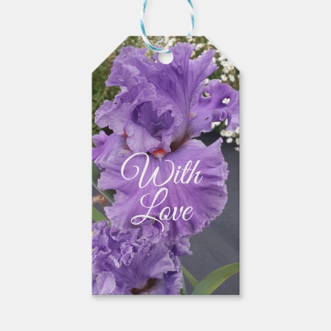 Étiquettes-cadeau Iris Iris Lavande Florale Fleur Violet (Devant)