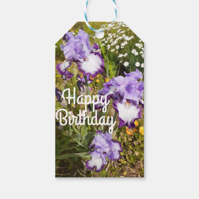 Étiquettes-cadeau Iris Iris Lavande Florale Fleur Violet (Devant)