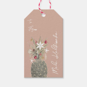 Étiquettes-cadeau Island Pine, style hawaïen Noël