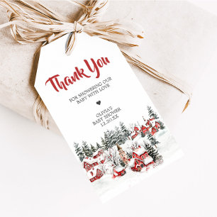 Étiquettes-cadeau It Take a Village Winter Baby shower Favoriser Tag