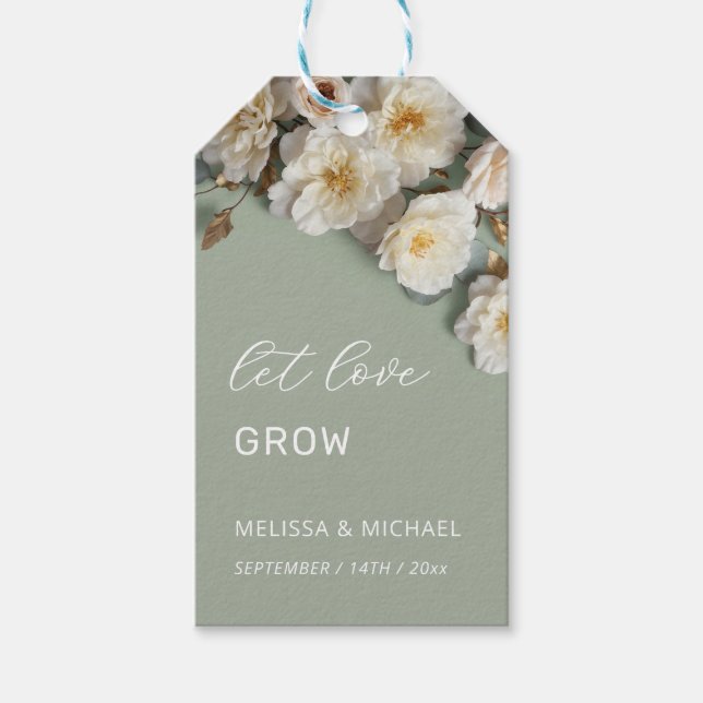 Étiquettes-cadeau Ivory 3D Roses Wedding Welcome (Devant)