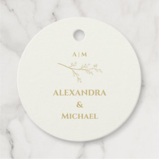 Étiquettes Cadeau Ivory Botanical Minimalist Wedding Thank You