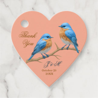 Étiquettes Cadeau Ivory Pastel Lovebirds Romantique Bluebirds Mariag