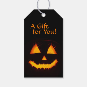 Étiquettes-cadeau Jack-o'-lantern éclairé