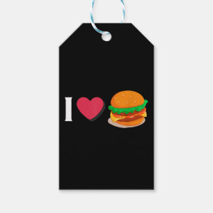 Étiquettes-cadeau J'adore Burger Cheeseburger Manger Mal 