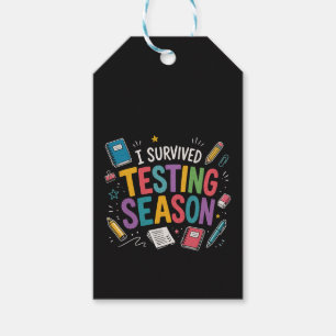Étiquettes-cadeau J'ai survécu à la saison des tests Humour scolaire