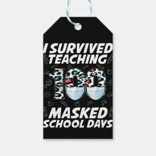 Étiquettes-cadeau J'Ai Survécu En Enseignant 100 Jours Scolaires Mas
