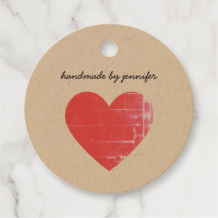 Étiquettes Cadeau J'aime Coeur fait à la main par nom Red Heart Simp
