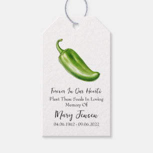 Étiquettes-cadeau Jalapeno Seed Packet Memorial Funeral