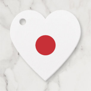 Étiquettes Cadeau Japon   Coeur du drapeau japonais