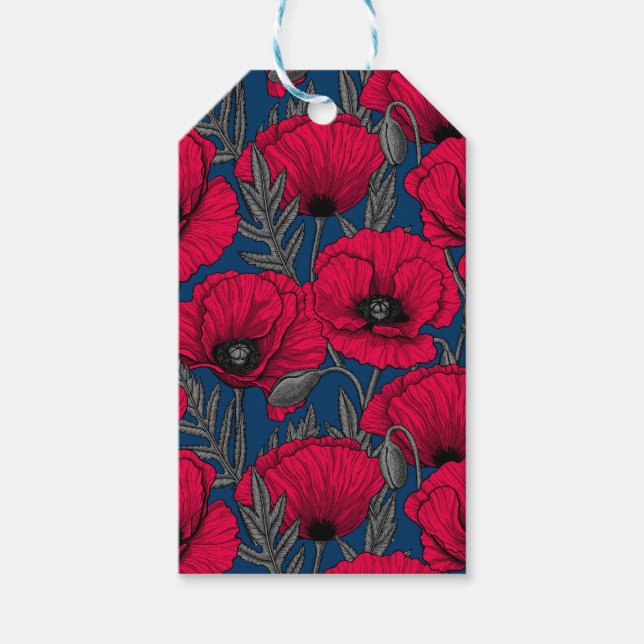Étiquettes-cadeau Jardin à pavot nocturne (Devant)