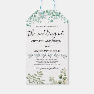Étiquettes-cadeau Jardin à thème romantique Eucalyptus