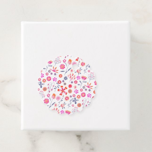 Étiquettes Cadeau Jardin aux fleurs moderne (En situation)