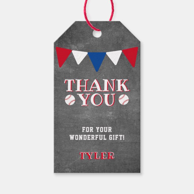 Étiquettes-cadeau Jardin de baseball moderne enfants Merci Favoriser (Devant)