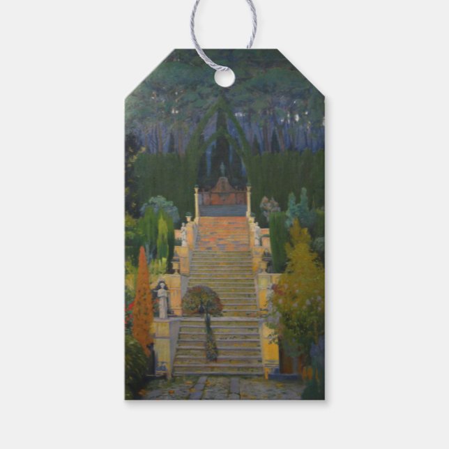 Étiquettes-cadeau Jardin de Majorque (par Santiago Rusiñol) (Devant)