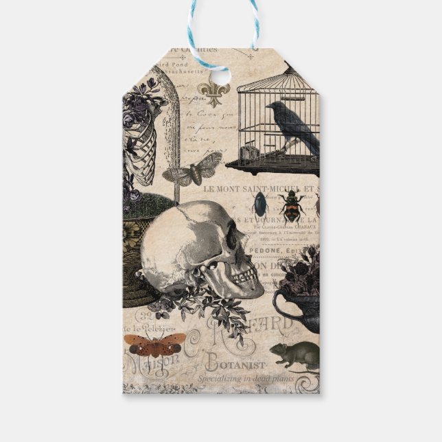 Étiquettes-cadeau Jardin d'Halloween Vintage (Devant)